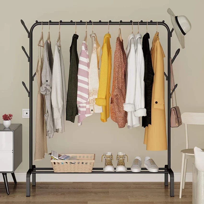 Heavy-Duty Clothes Rack with Shelf | 150x110x40 cm
