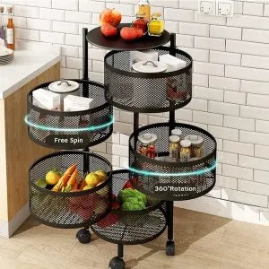 5-Layers Kitchen Storage Rack with Wheels