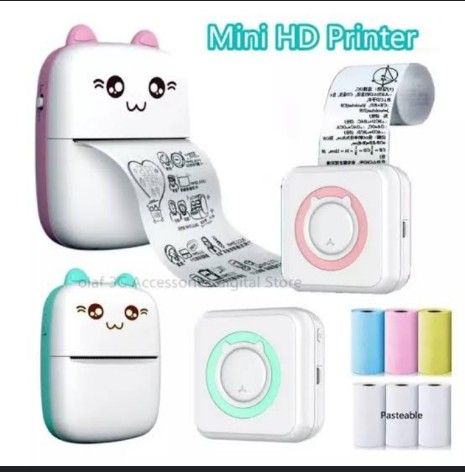 Cute Mini HD Pocket Printer- Wireless Thermal Printer for Notes, Labels, Photos & Receipts