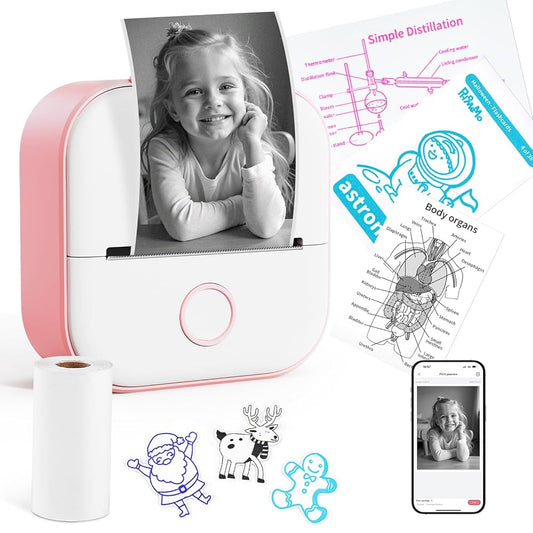 Cute Mini HD Pocket Printer- Wireless Thermal Printer for Notes, Labels, Photos & Receipts