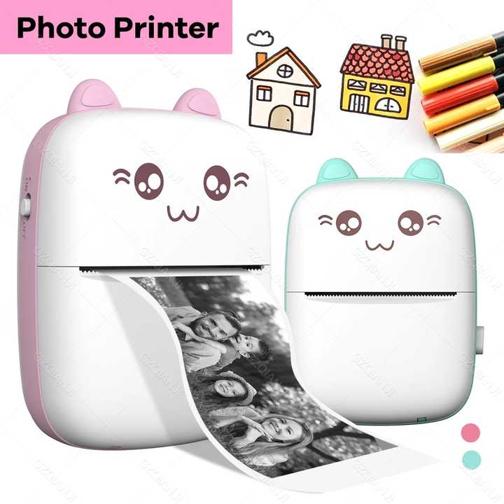 Cute Mini HD Pocket Printer- Wireless Thermal Printer for Notes, Labels, Photos & Receipts